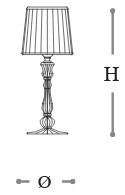 Dimensions of the Etvoilà Opera Italamp Table Lamp